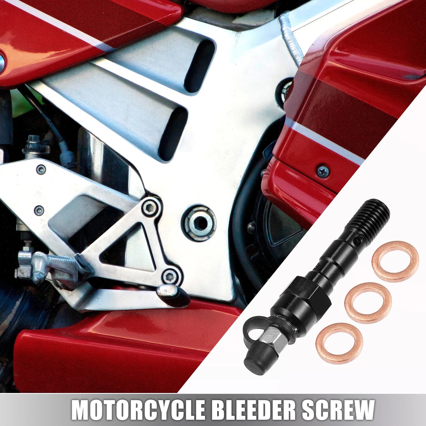 Set Master Cylinder Bleeder Screw Dust Cap Washer M10x1.25 for Motorcycle