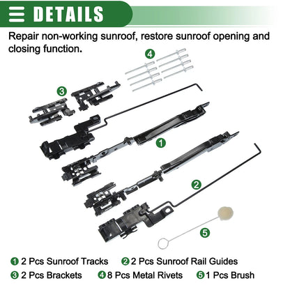 Sunroof Repair Tools for Ford F-150 (2000-2014) - Metal Black 1 Set