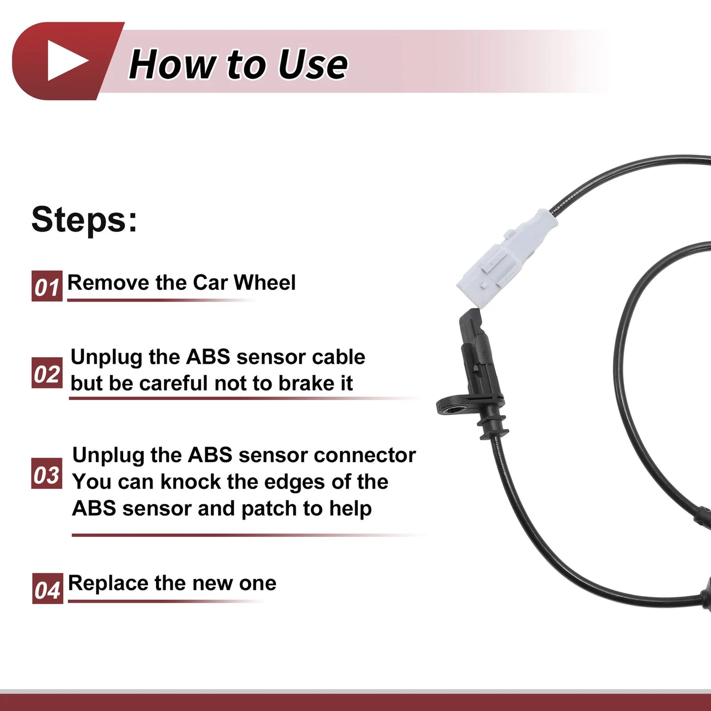 ABS Wheel Speed Sensor for PEUGEOT 607 (2000-2011)