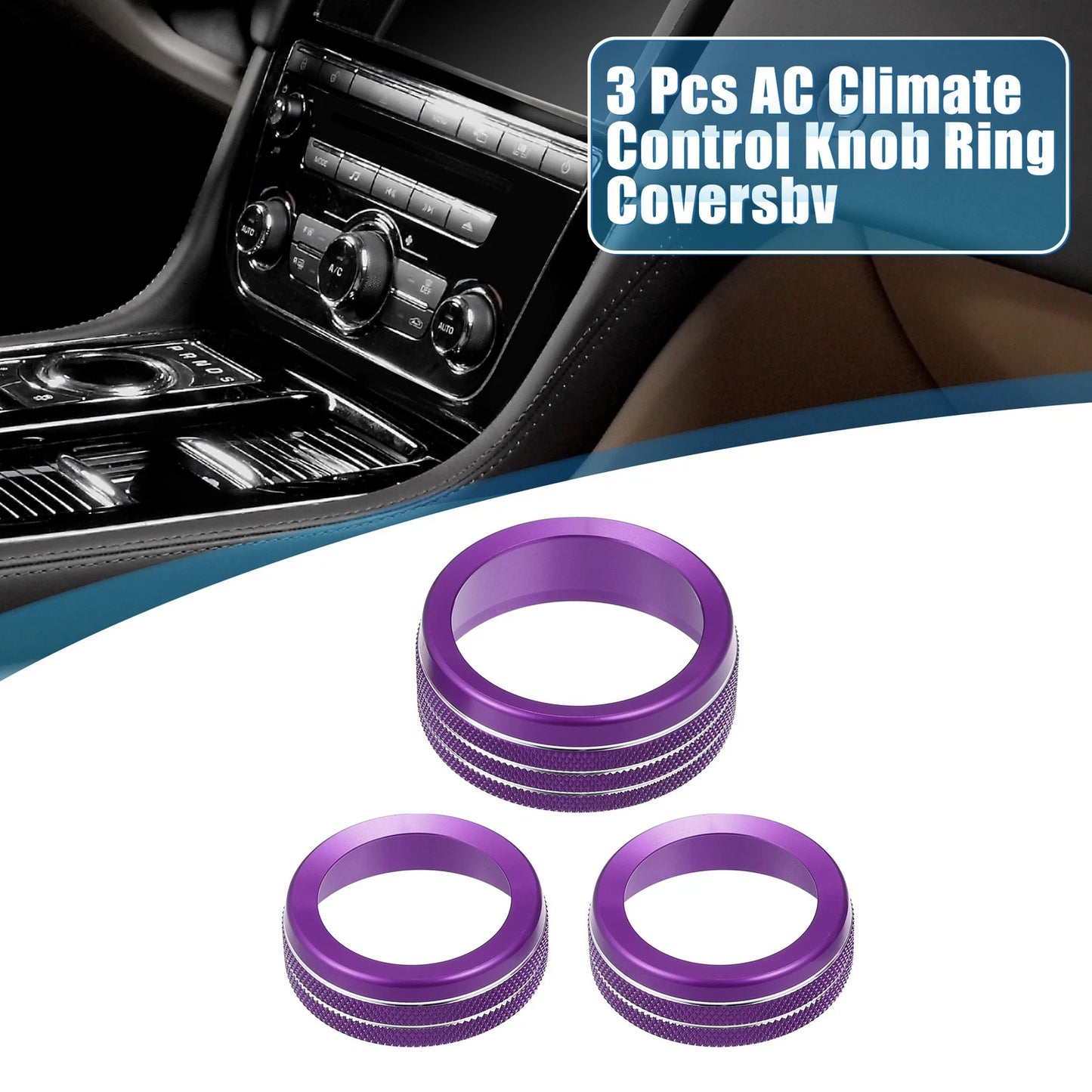 Knob Cover Decals for Dodge Durango Purple Set of 3 (2014-2020)