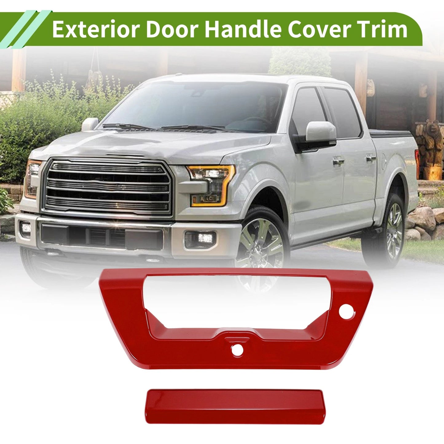 Exterior Trim Tailgate for Ford F150 Red ABS 2 x Covers (2015-2020)