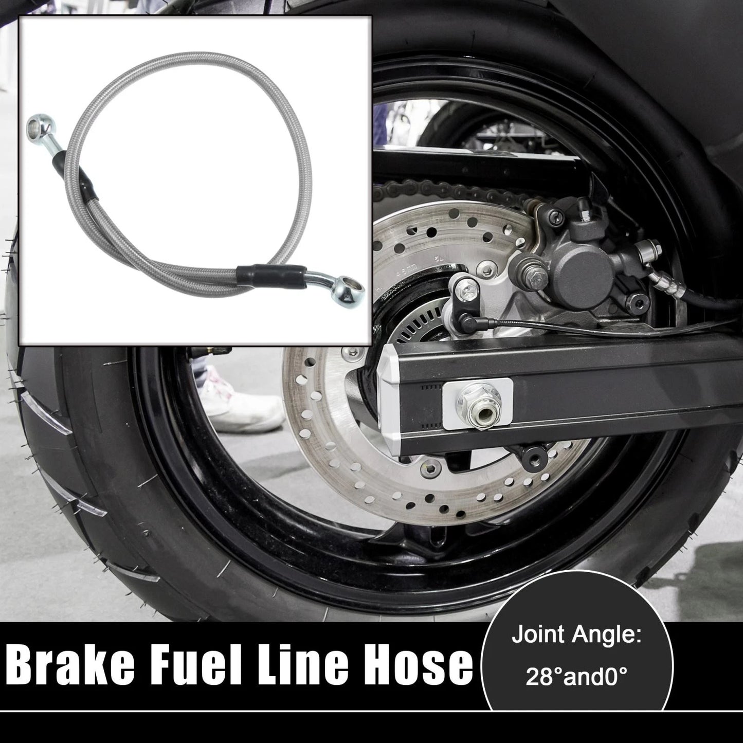 Brake Fuel Line Hose 1cm/60cm Grey for Motorcycle Scooter Bike ATV