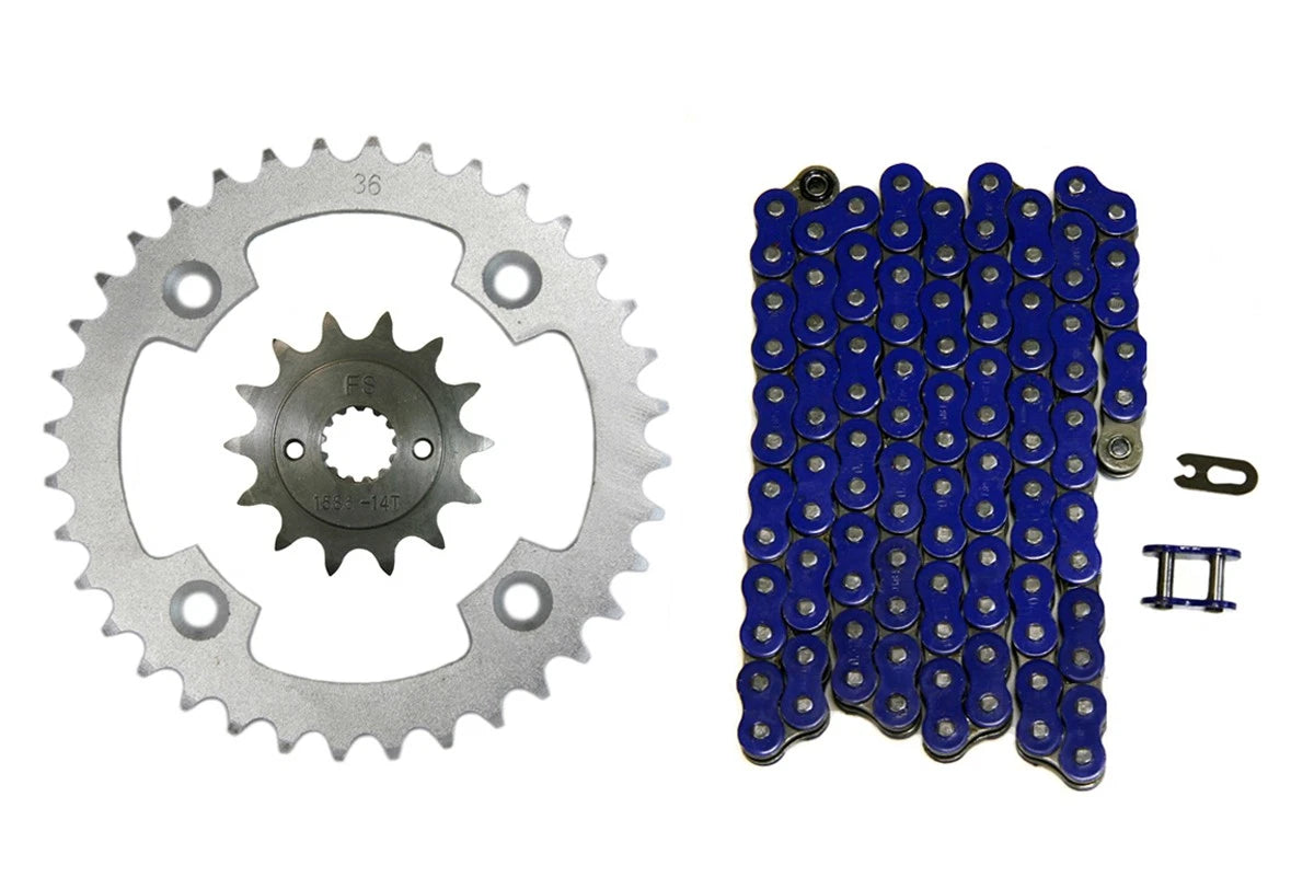 Blue 520x96 Drive Chain & 14/36 Sprockets for Suzuki LT-R450 Quadracer