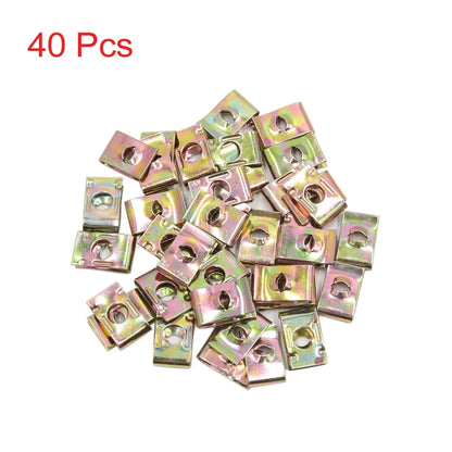 40pcs Bronze Tone Metal Motorcycle Fairing Bolts Screws U-Type Fastener Clips