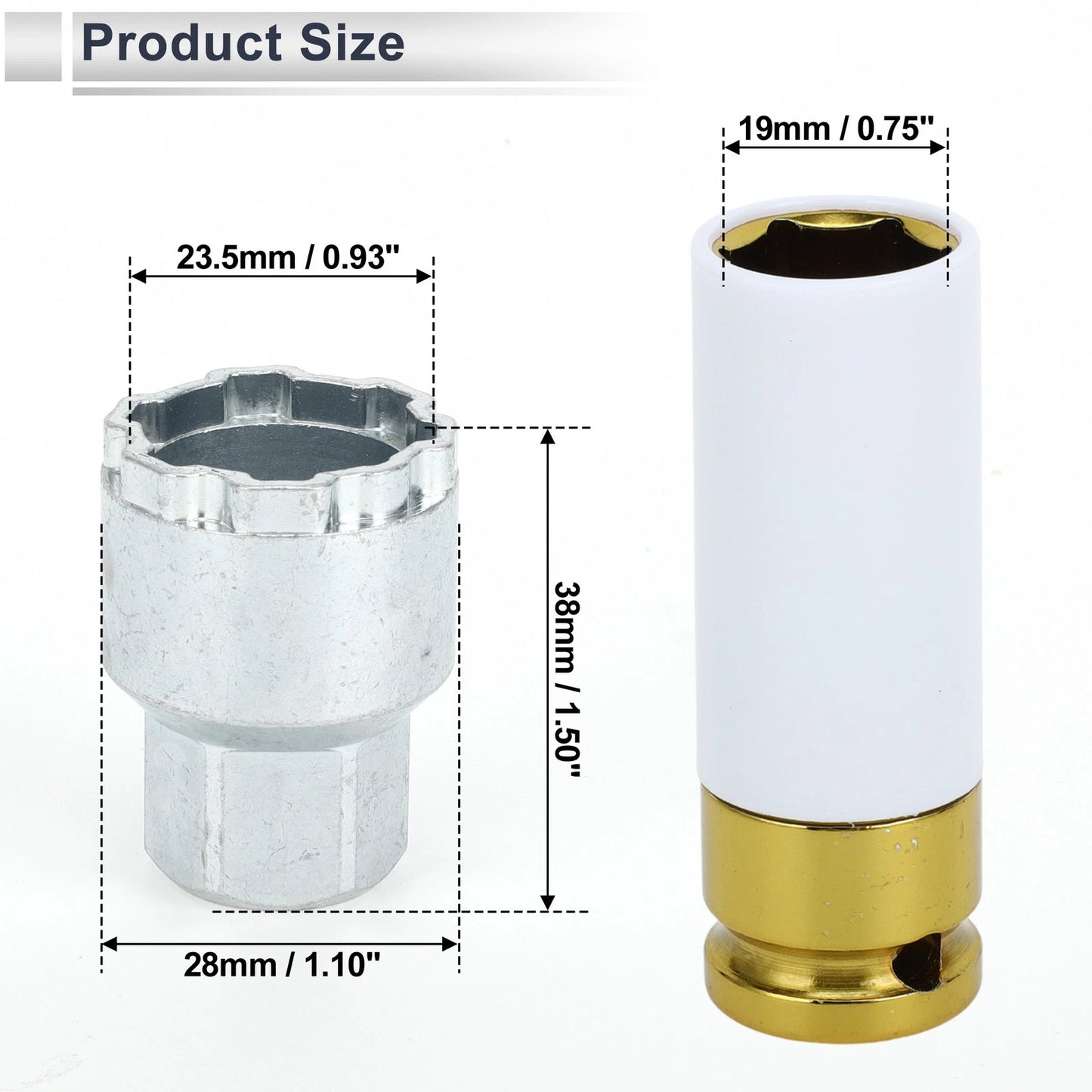 Wheel Lock Lugnut with 19mm Adapter Key Socket for Volvo