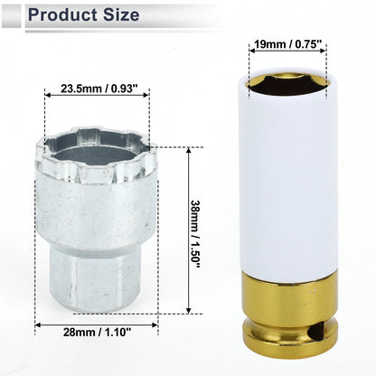 Wheel Lock Lugnut with 19mm Adapter Key Socket for Volvo