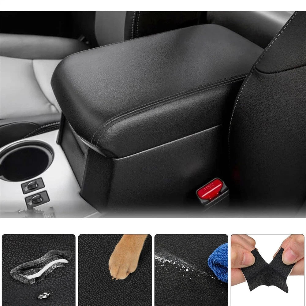Leather Center Console Lid Armrest Cover Trim for Toyota 4Runner (2010-2023)
