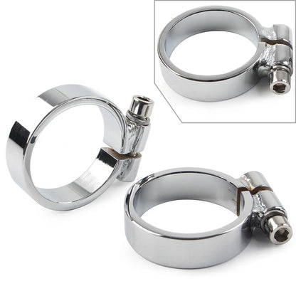 Chrome Exhaust Port Clamps for Harley XL Ironhead Sportster 1000 (1957-1985)