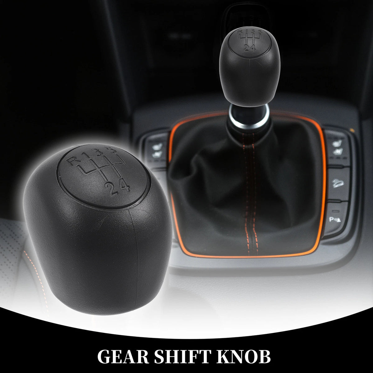 5 Speed Manual Gear Shift Knob for Fiat Ducato (1994-2006) Black Plastic