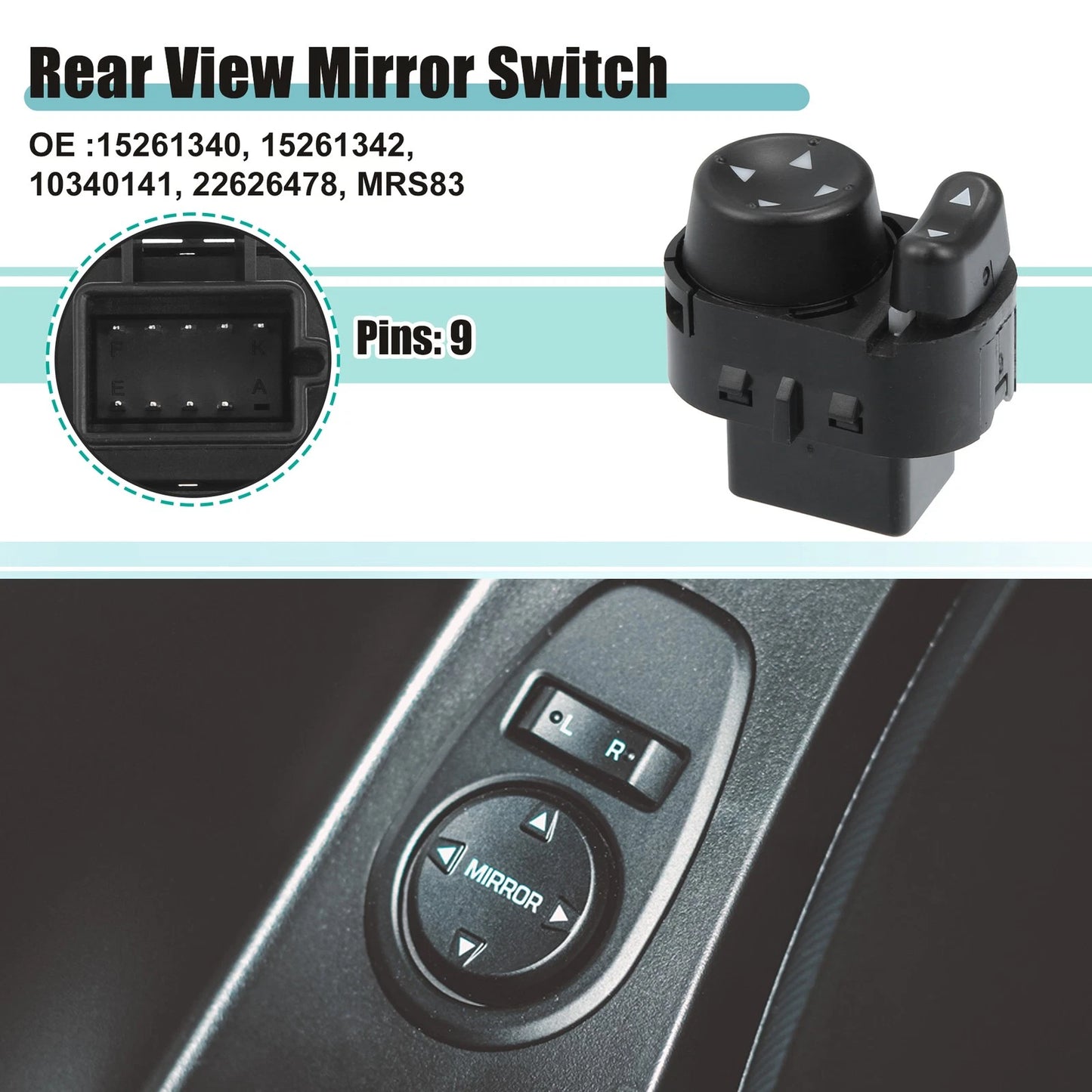 Power Rear View Mirror Switch Remote Control for Chevrolet Malibu (2004-2008)