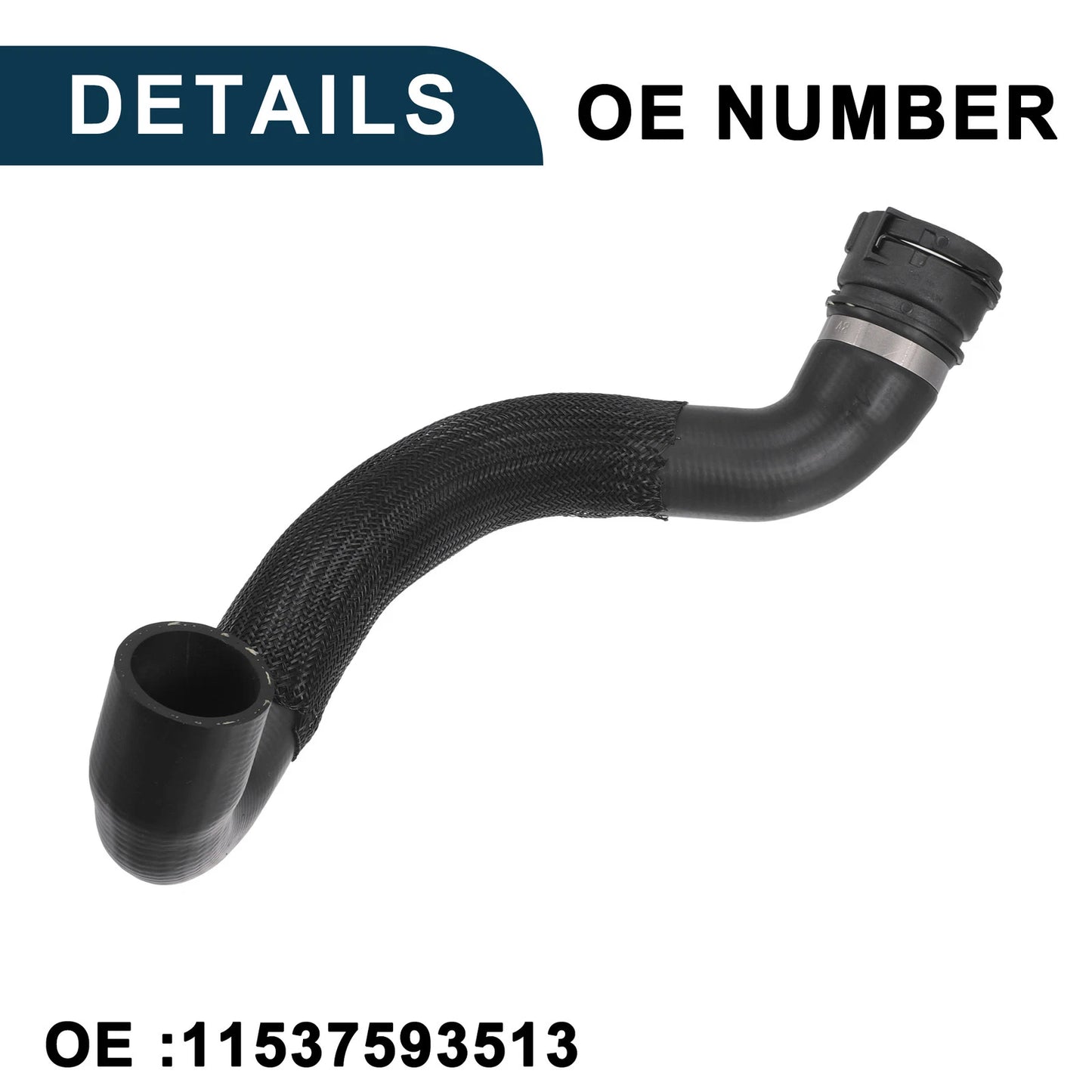 Radiator Hose for BMW 535i (2008-2010) - Engine Coolant Water Hose Black 1 Pc