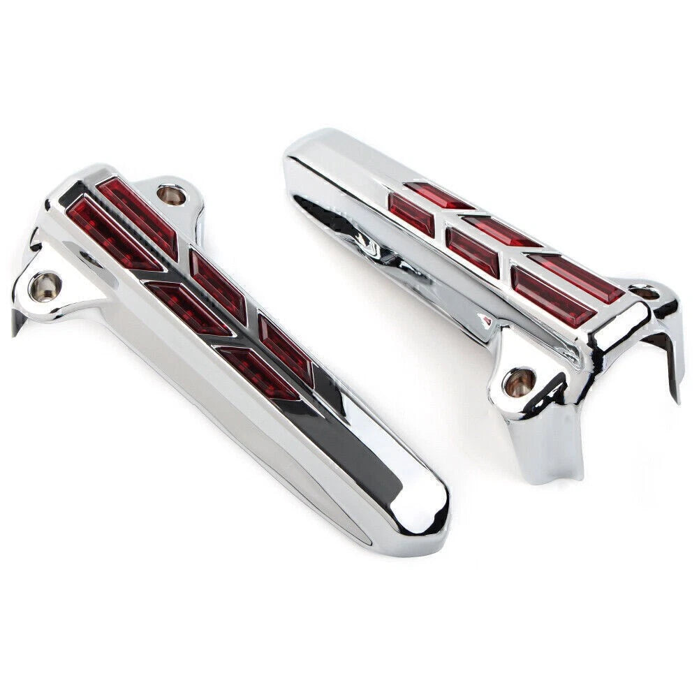 Red LED Front Lower Fork Leg Covers for Harley FLHR FLHTK FLHX (2014-2020)