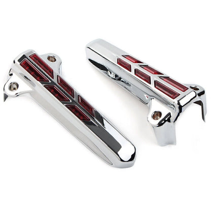 Red LED Front Lower Fork Leg Covers for Harley FLHR FLHTK FLHX (2014-2020)