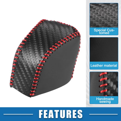 Auto Gear Shifting Knob Cover for Lexus NX250 (2022-2023) Black Red Stitches