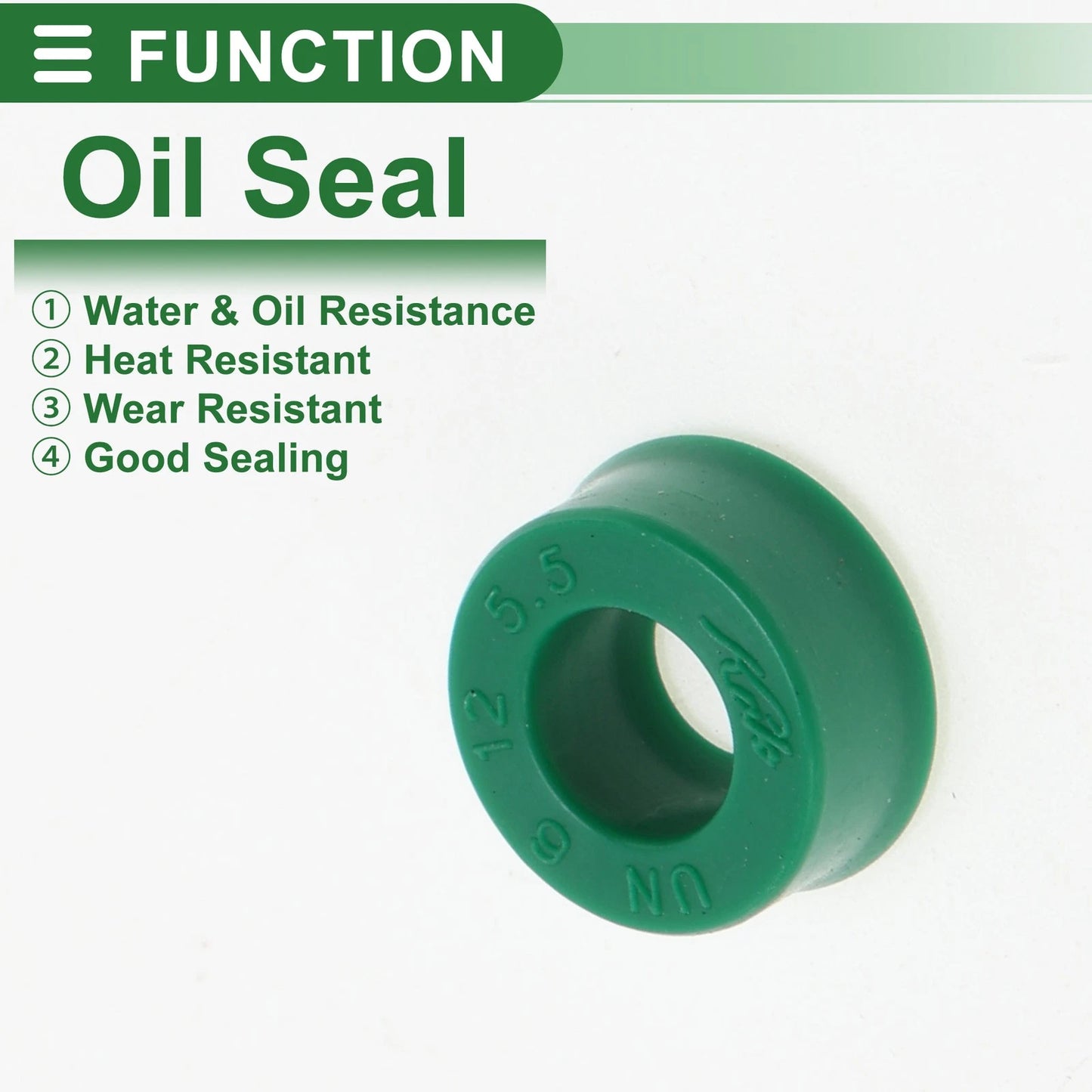 Oil Seal / 6x12x5.5mm / Rotary Shaft Seal TPU Green 5 Pcs for Motors