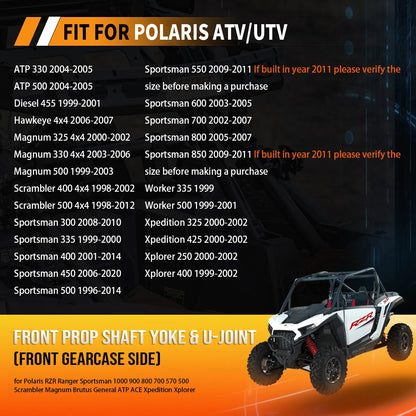 Front Prop Shaft Yoke & U-Joint Kit for Polaris Sportsman 450 (2006–2020)