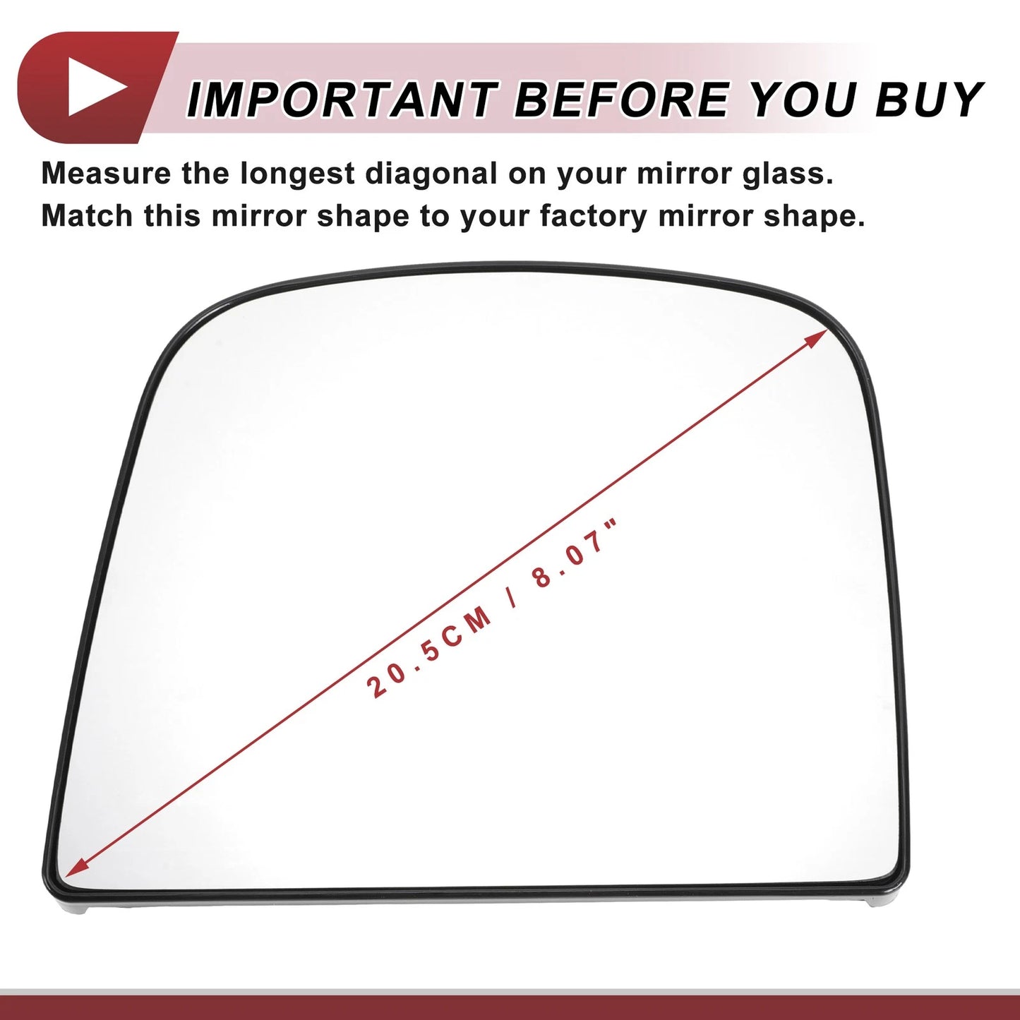 Heated Left Driver Side Upper Tow Mirror Glass for Chevrolet
