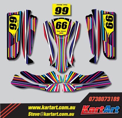 Custom KART ART Sticker Kit for Arrow X1 Kart - VIVID STYLE