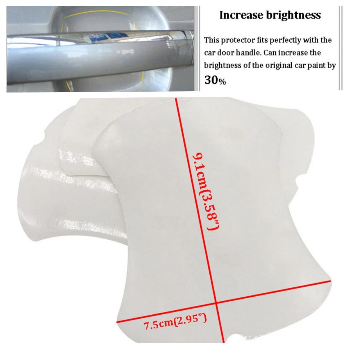 8Pcs Clear 3M Self-Adhesive Door Cup Handle Scratch Protection Film