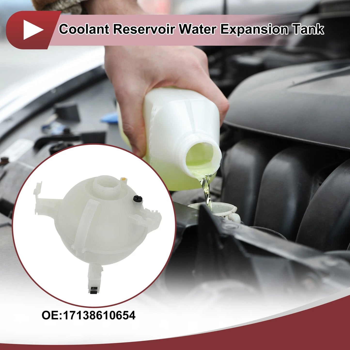 Coolant Expansion Overflow Tank for BMW 540D (2018) - 1 x PP Tank