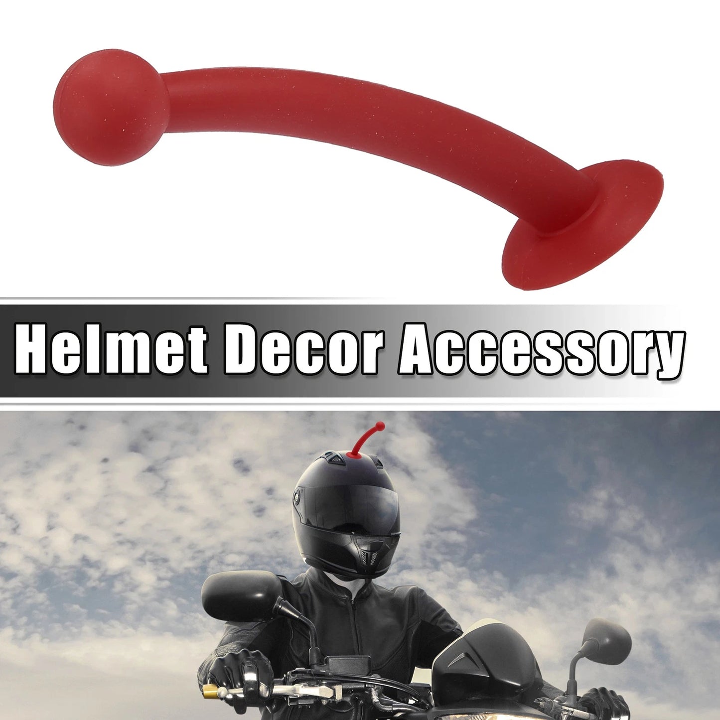 Antenna Shape Roof Ornament Top Stickers for Car Motorcycle Bike Helmets Red