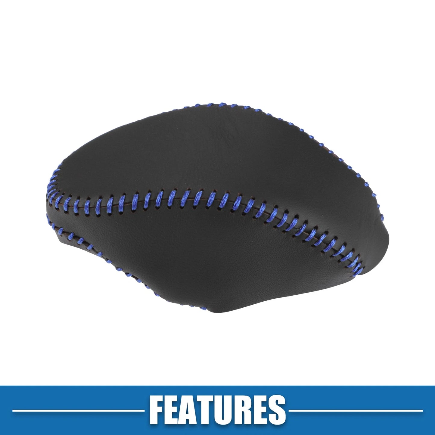 Auto Gear Shifting Knob Cover for Toyota RAV4 (2019-2023) Black Blue Stitches