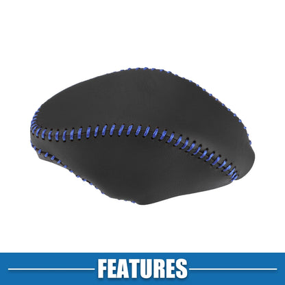 Auto Gear Shifting Knob Cover for Toyota RAV4 (2019-2023) Black Blue Stitches