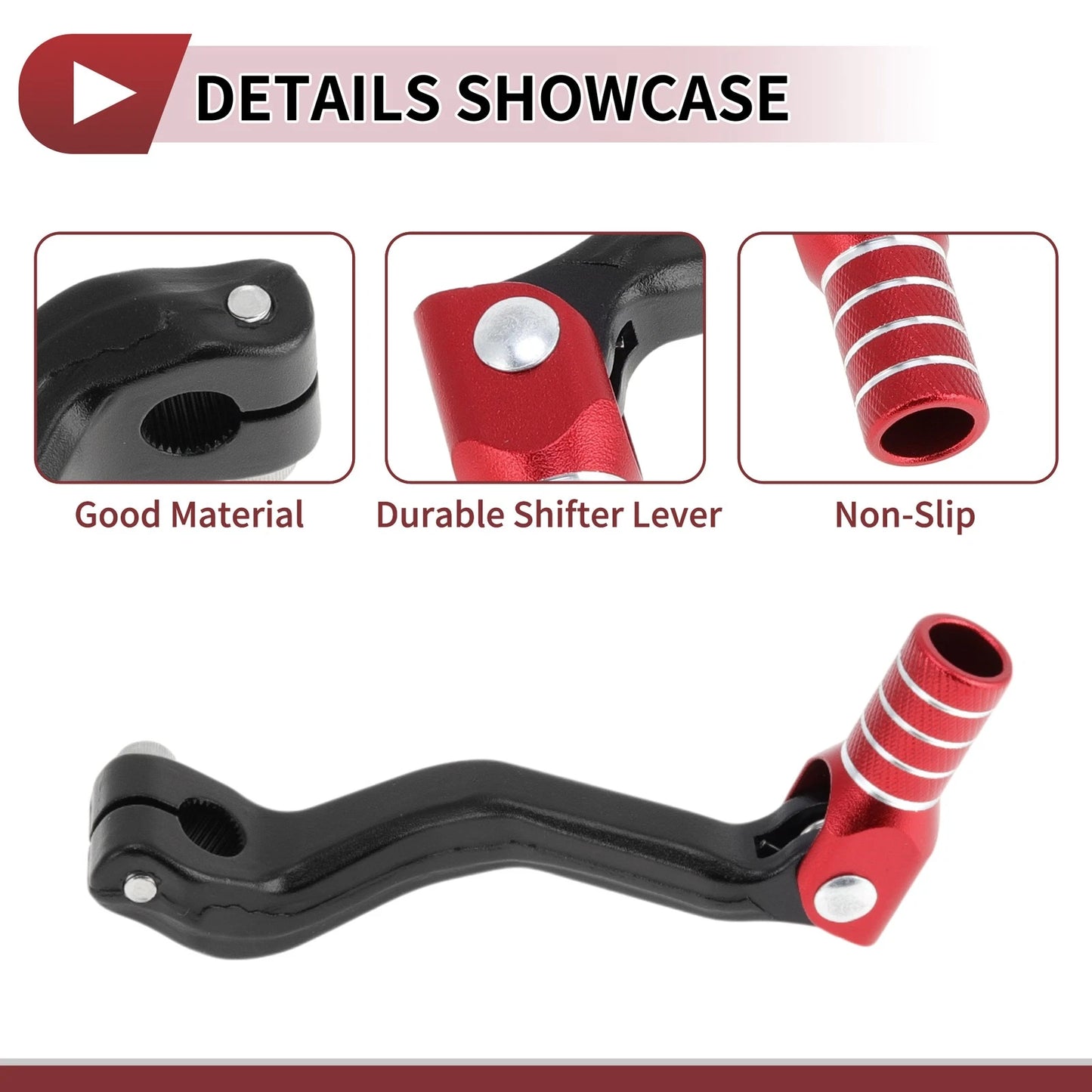 Folding Motorcycle Gear Shifter Lever for Kayo T2 Black Red Silver Tone