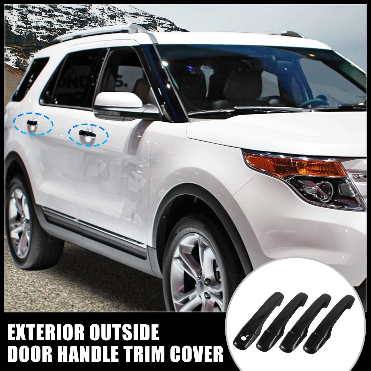 Gloss Black Door Handle Cover Trim for Ford Explorer (2011-2023)