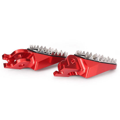 Red Shark Teeth Racing Foot Pegs for Kawasaki KX250 KX450 (2008-2015)