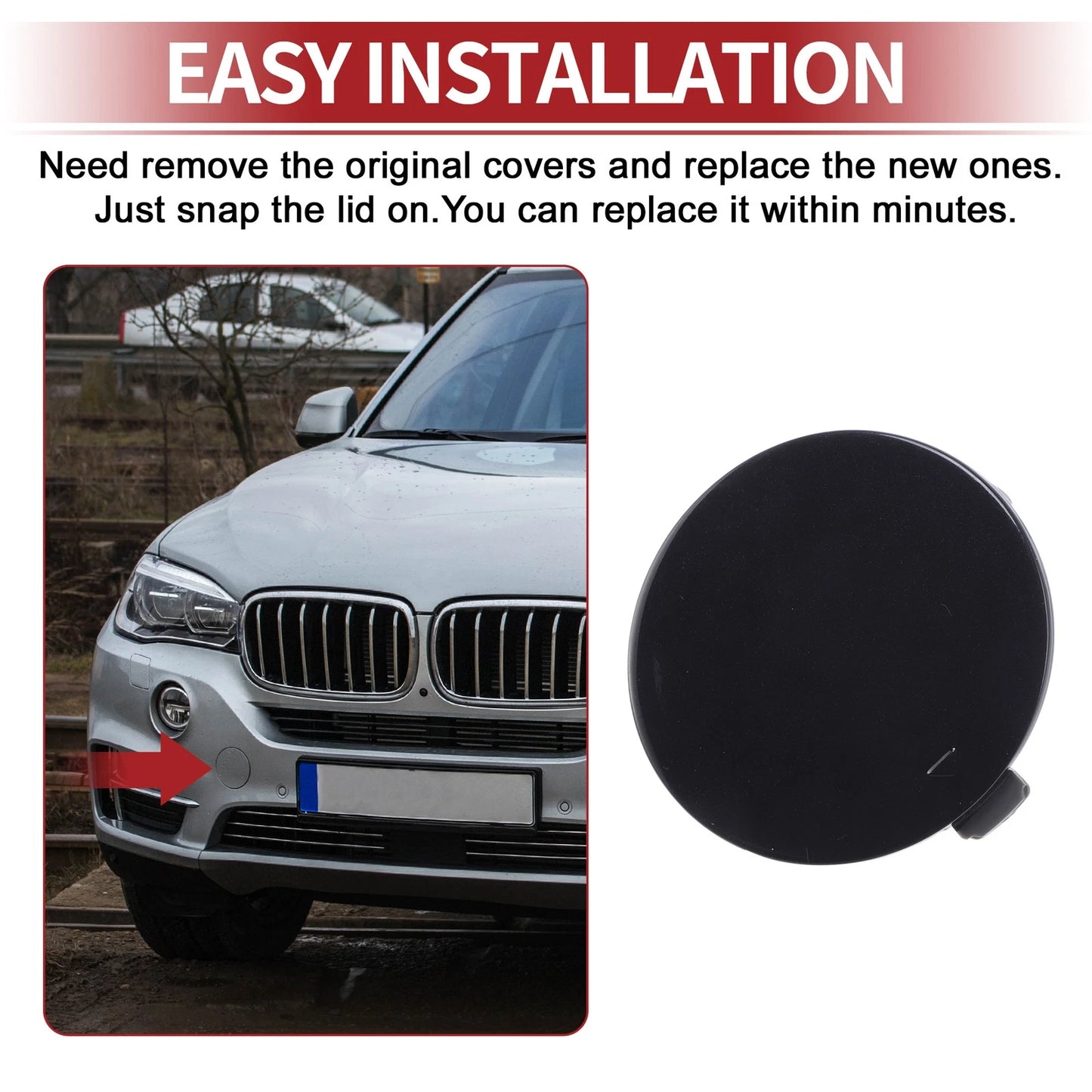 Tow Hook Cover for BMW X5 F15 (2014-2018) Black