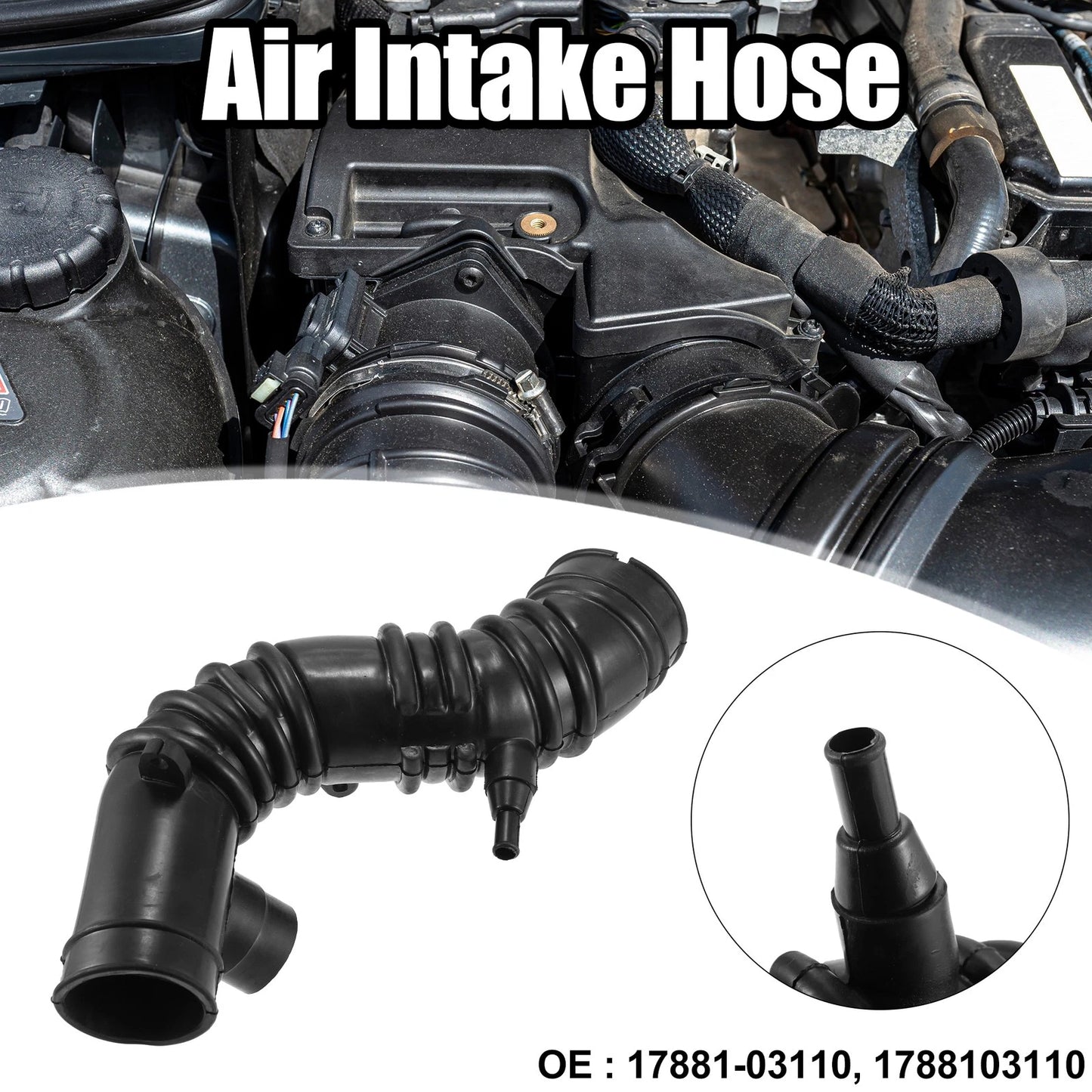 Engine Air Intake Hose / Pipe Tube for Toyota Camry Rubber Black