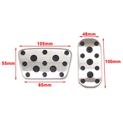 Stainless Steel Brake Gas Pedal Covers for Toyota Land Cruiser Prado (2010-2022)