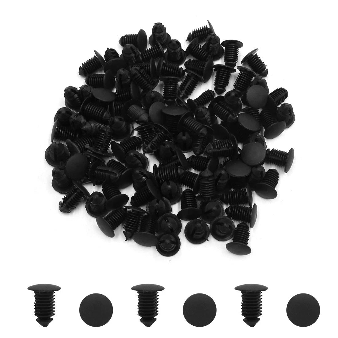 100 Pcs Black Plastic Roof Fasteners for Land Rover