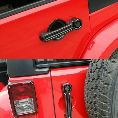 Carbon Fiber Door Handle & Tailgate Cover Overlays for Jeep Wrangler JK JKU