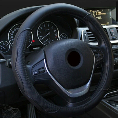 Black Leather Steering Wheel Cover for Ford F150 F250 F350 (2004-2023)