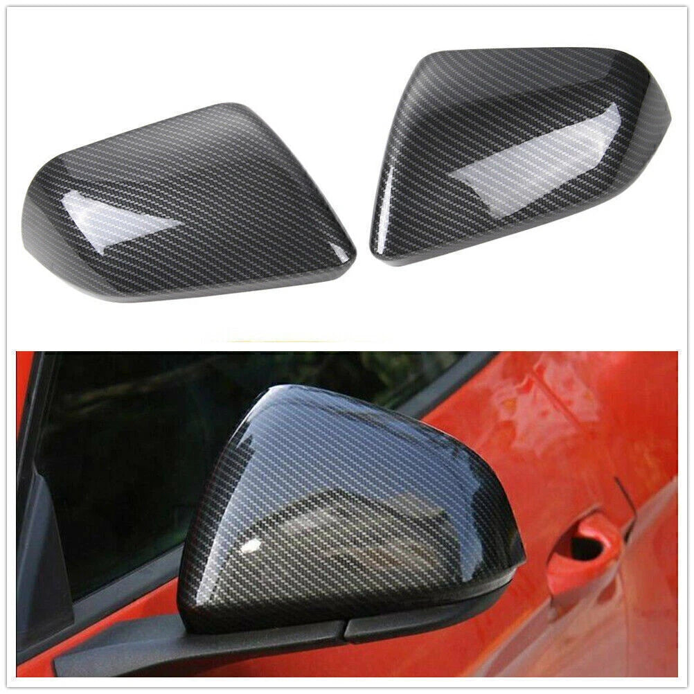 2 x Carbon Fiber Rearview Mirror Covers for Ford Mustang (2015-2022)