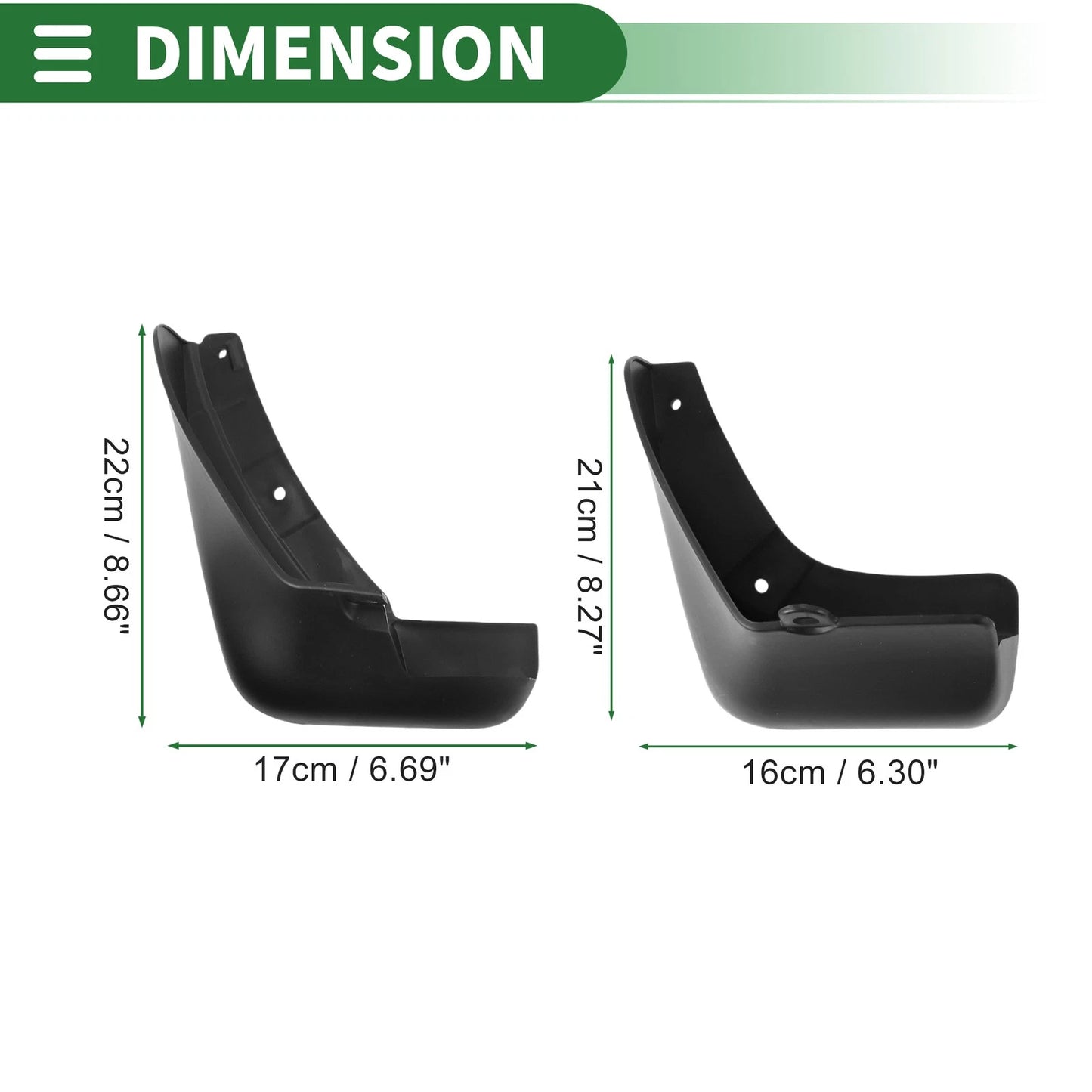 Mud Flaps Splash Guards 1 Set for Nissan LEAF (2011-2016)