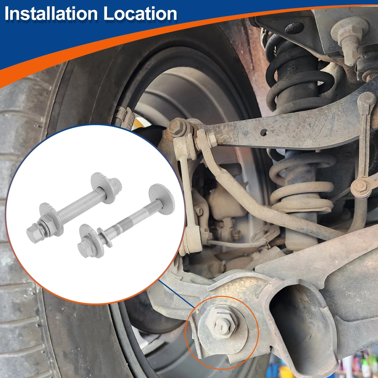 Front Camber Alignment Bolt for Toyota Tundra 2007-2019 (2 x Nuts)