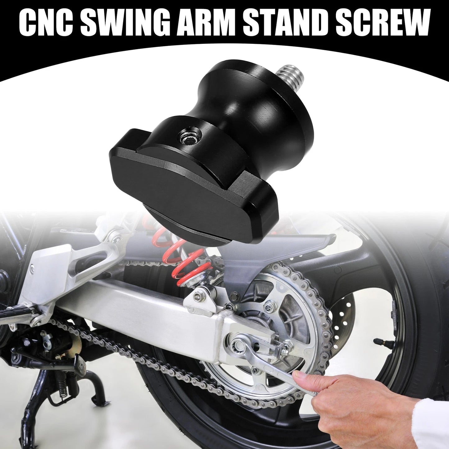 Swing Arm Stand Screw / 2 x 6mm Universal Motorcycle CNC Aluminum Alloy Black