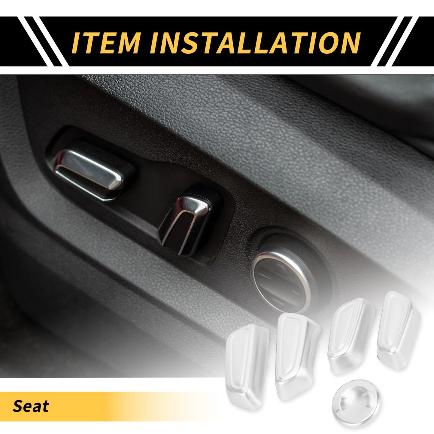 1 Set Seat Adjustment Button Cover Trim for Toyota Tundra (2022–2024)