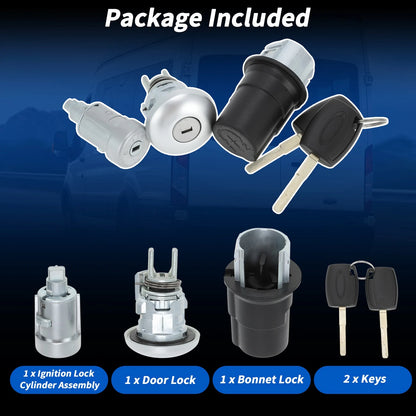 Door Lock Cylinder for Ford Transit MK8 (2014-2023) - 1 Set