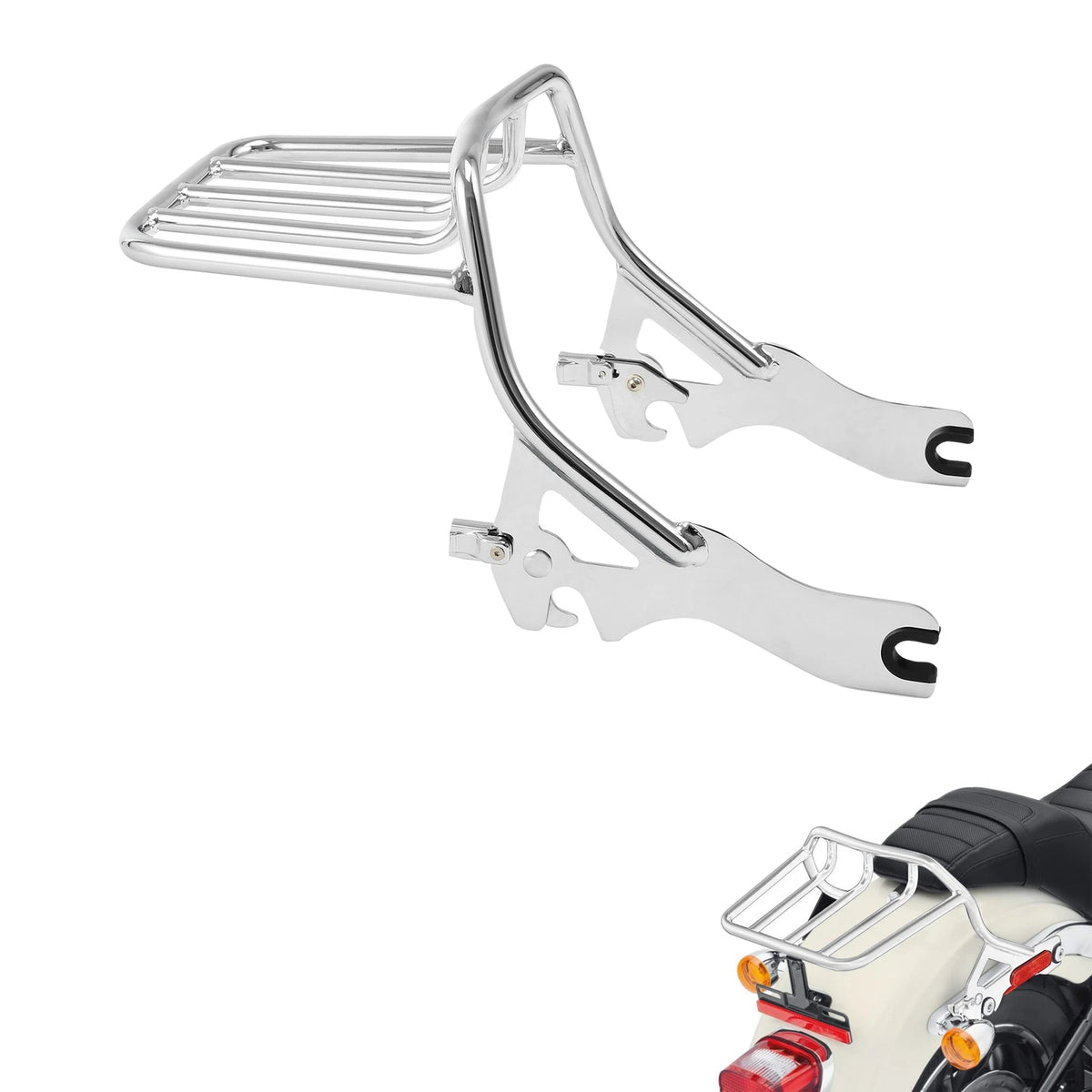 Chrome Luggage Rack for Harley Softail FLDE FLHC FLHCS FLSL FXBB (2018-2025)