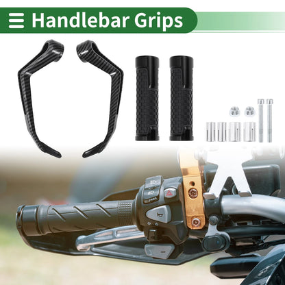 7/8" 22mm Hand Grips Cover Kit for Motorcycle Handle Bar Throttle Black Plaid