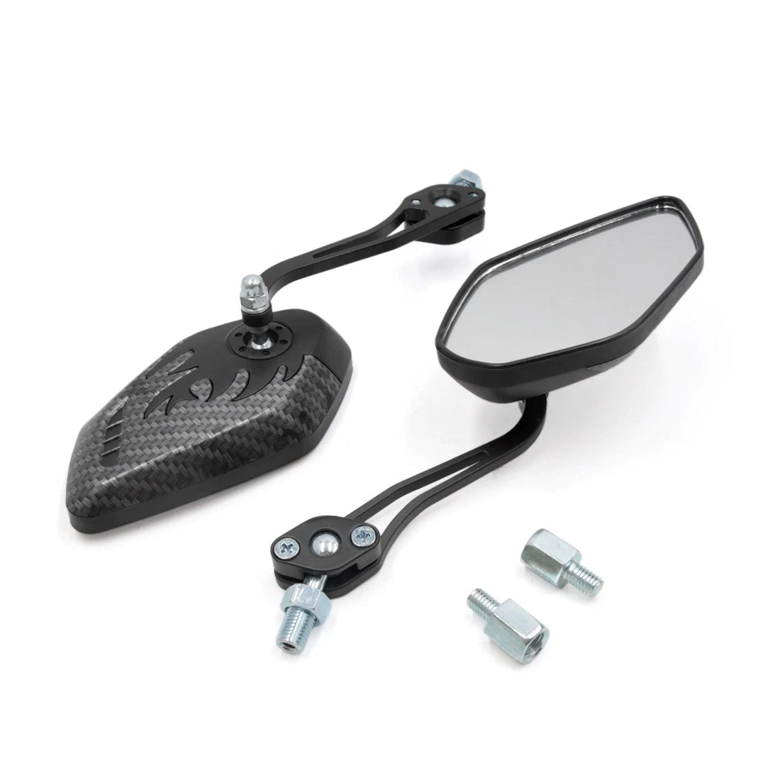 8mm 10mm Thread Dia Rearview Mirror Black Gray for Motorcycle