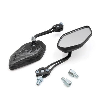 8mm 10mm Thread Dia Rearview Mirror Black Gray for Motorcycle