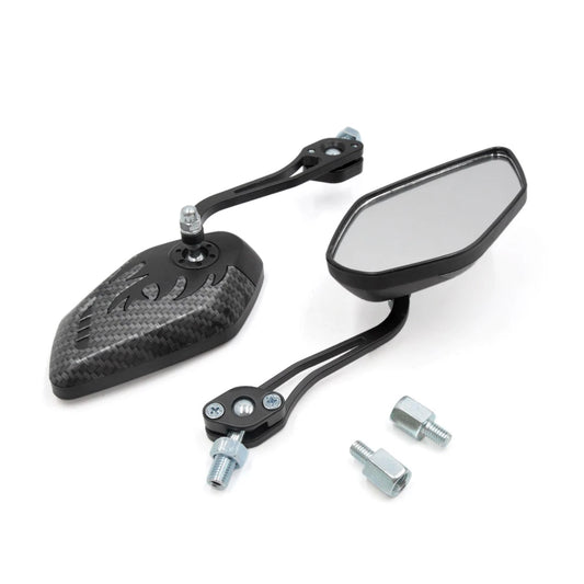 8mm 10mm Thread Dia Rearview Mirror Black Gray for Motorcycle