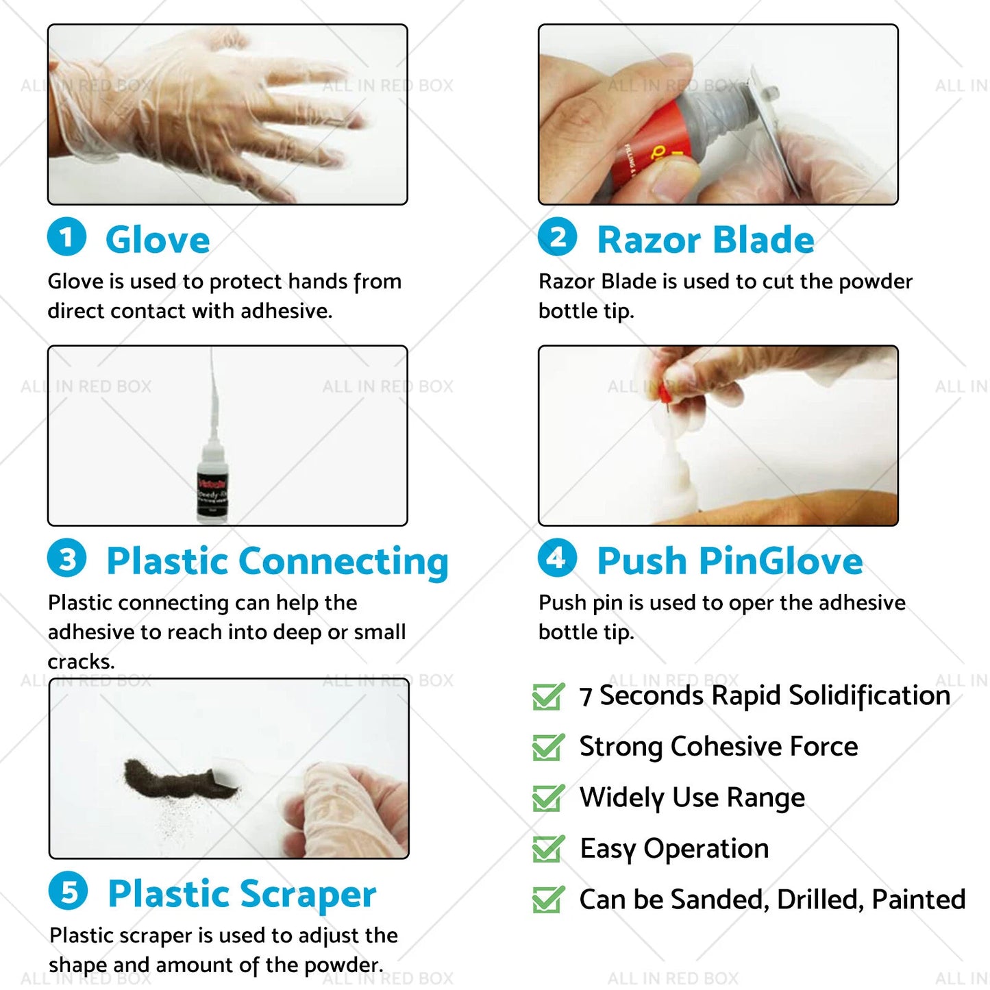 Strong Powder Adhesive Glue Kit for Quick Bonding Repair