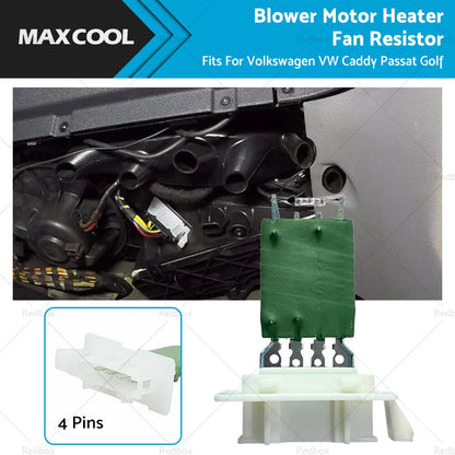 Blower Motor Heater Fan Resistor for Volkswagen VW Caddy, Passat, Golf, Tiguan (2004-2023)