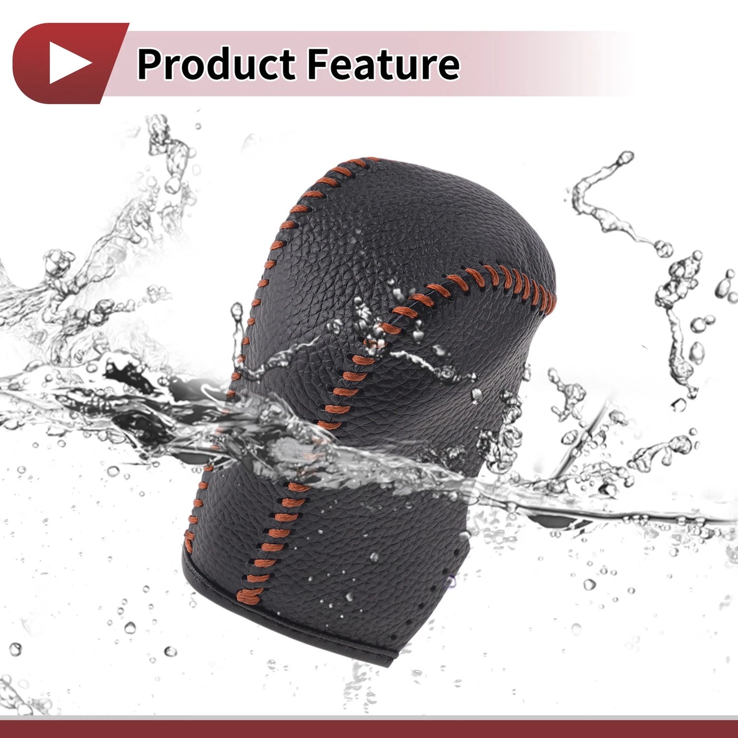 Gear Shift Knob Cover for Nissan Murano (2009-2013) Black Brown Faux Leather